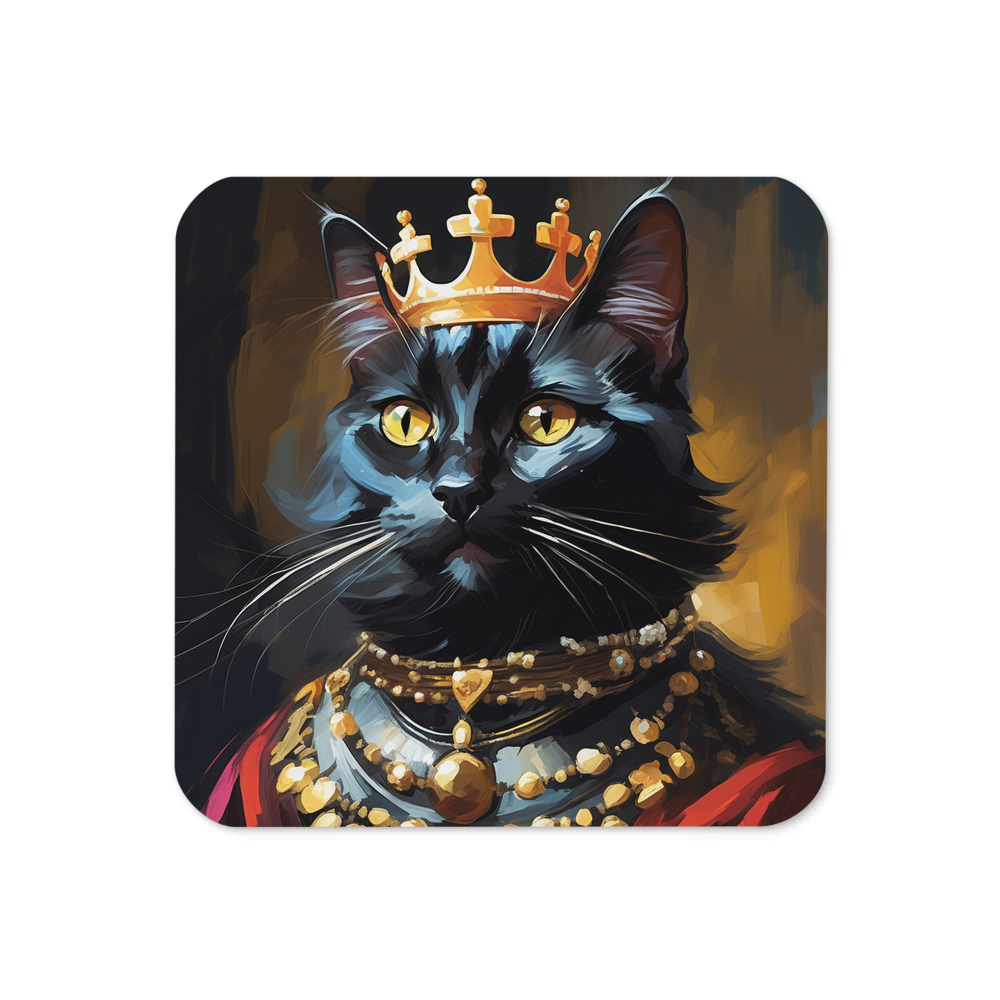 PugMug Custom Black Companion Cat Coaster