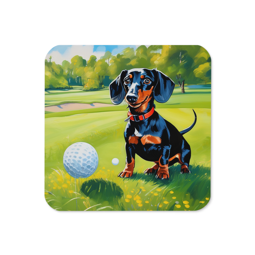 PugMug Custom Black Dachshund Coaster