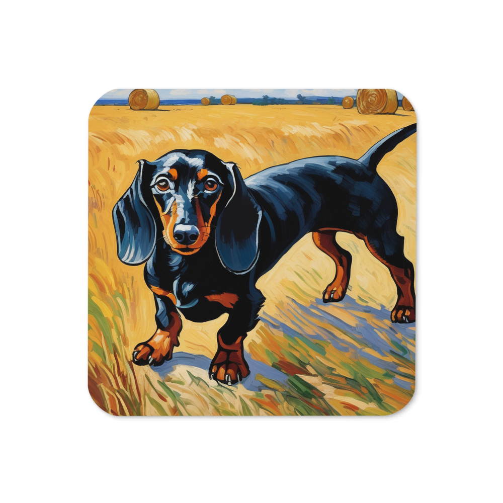 PugMug Custom Black Dachshund Coaster
