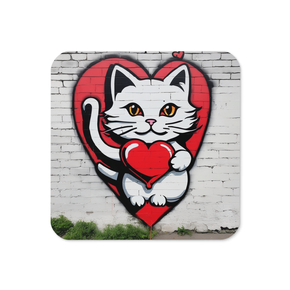 PugMug Custom White Companion Cat Coaster