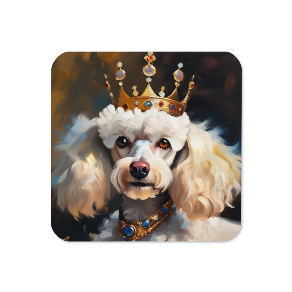 PugMug Custom White Poodle Coaster