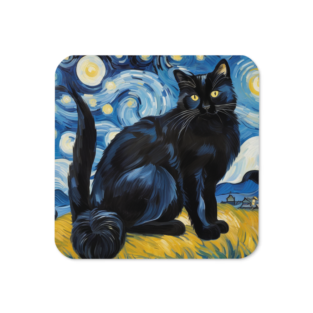 PugMug Custom Black Ragdoll Cat Coaster