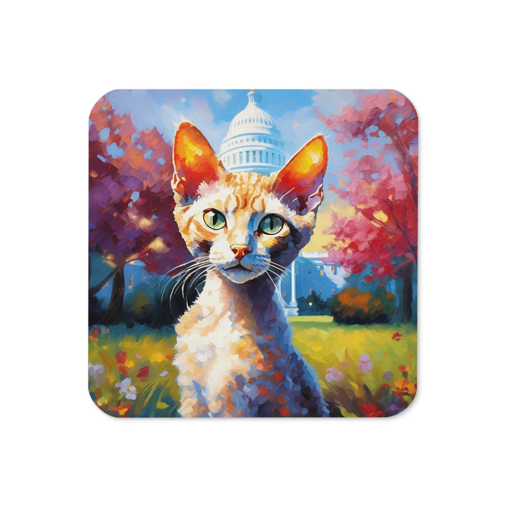 PugMug Custom Tabby Devon Rex Cat Coaster