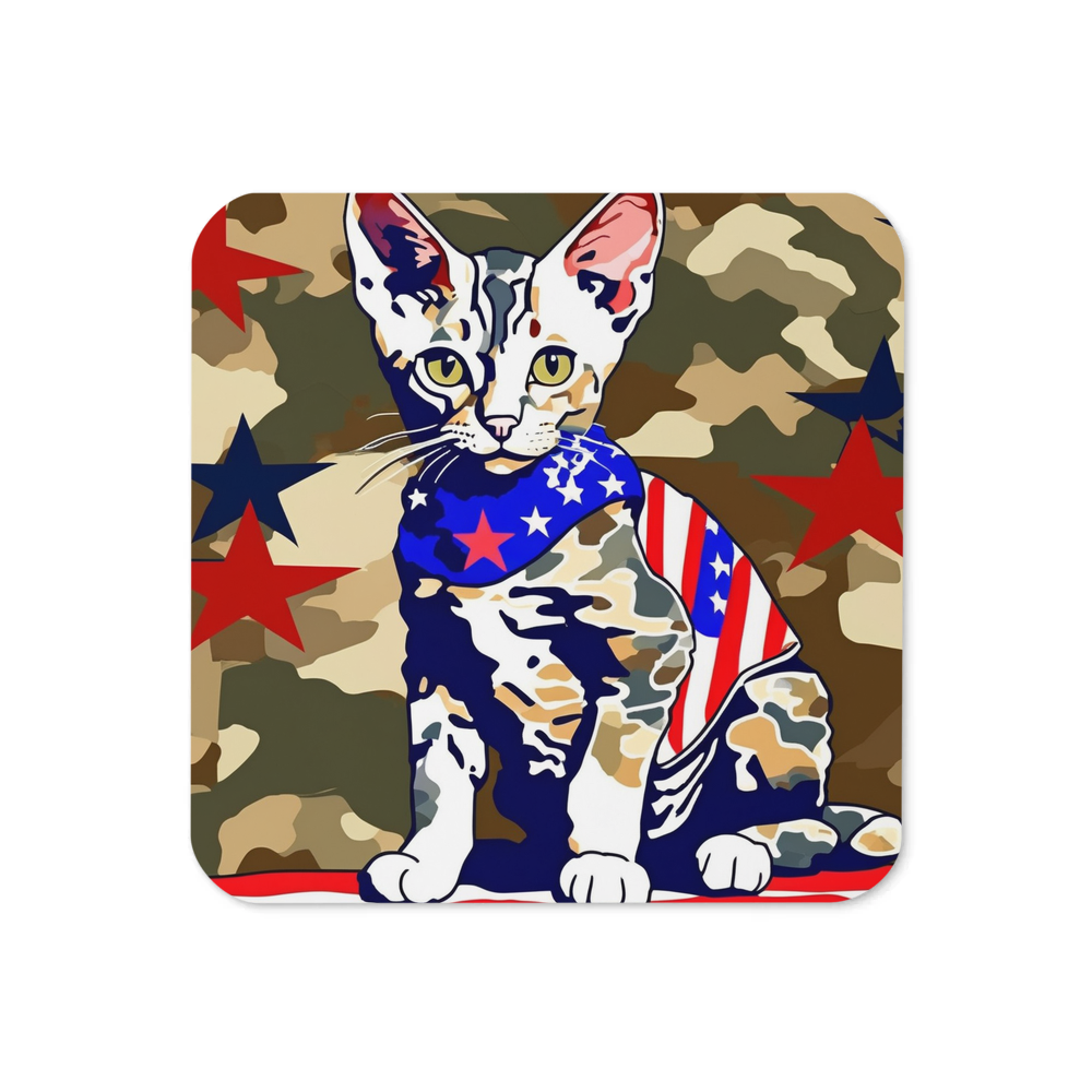 PugMug Custom Tabby Devon Rex Cat Coaster