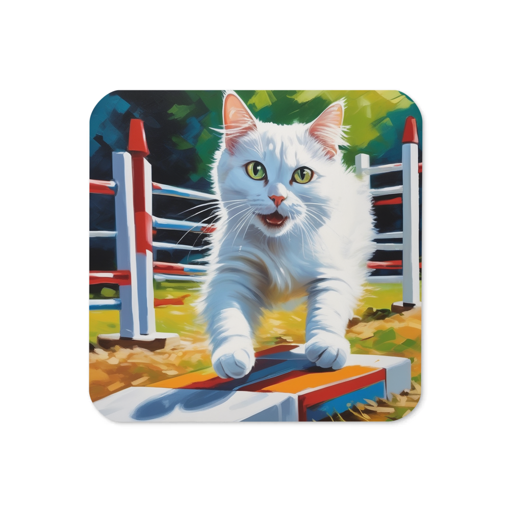 PugMug Custom White Companion Cat Coaster