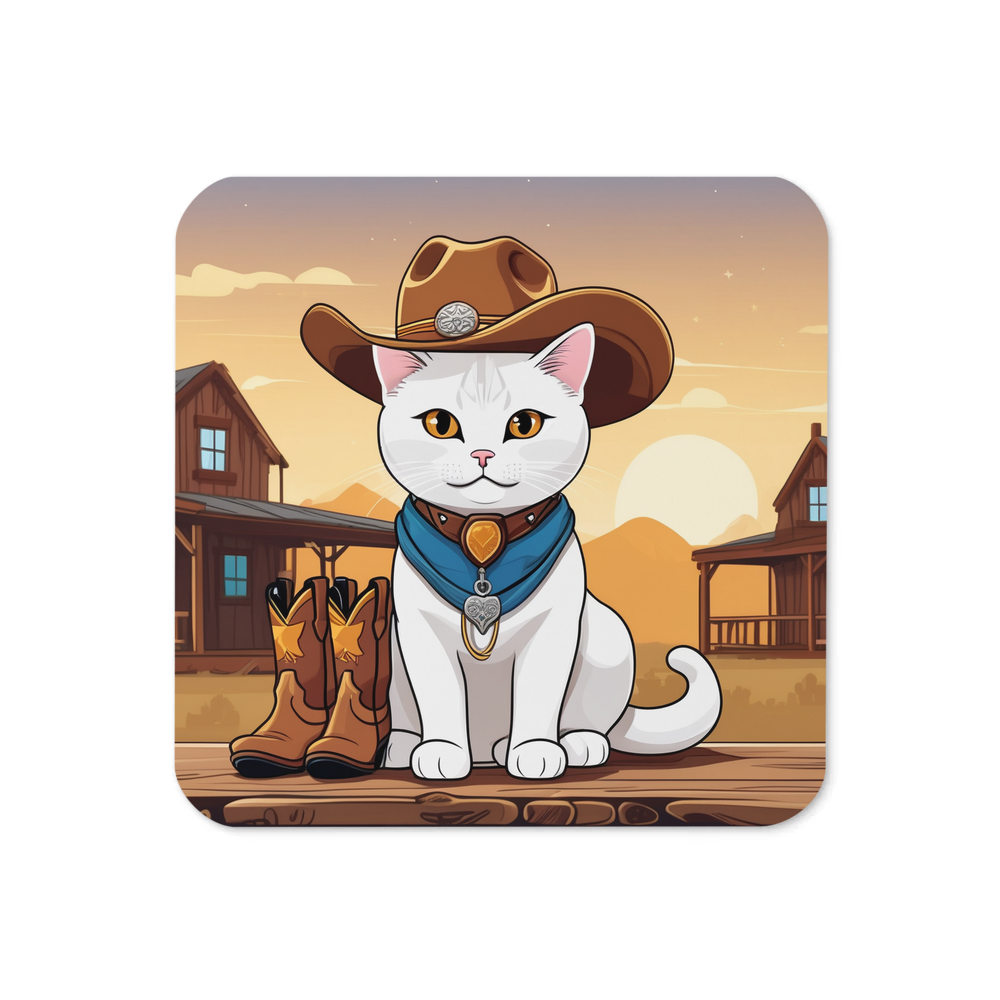 PugMug Custom White British Shorthair Cat Coaster