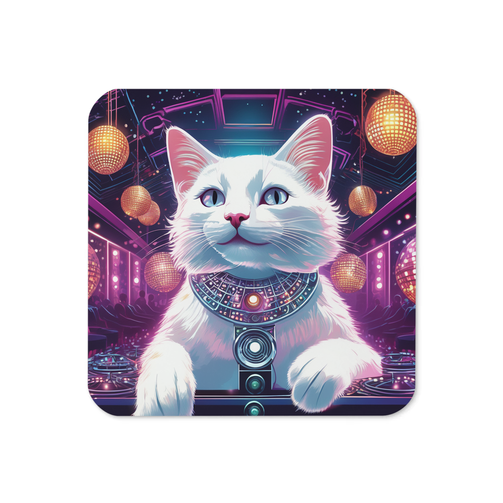 PugMug Custom White Companion Cat Coaster