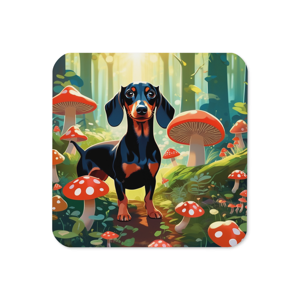 PugMug Custom Black Dachshund Coaster