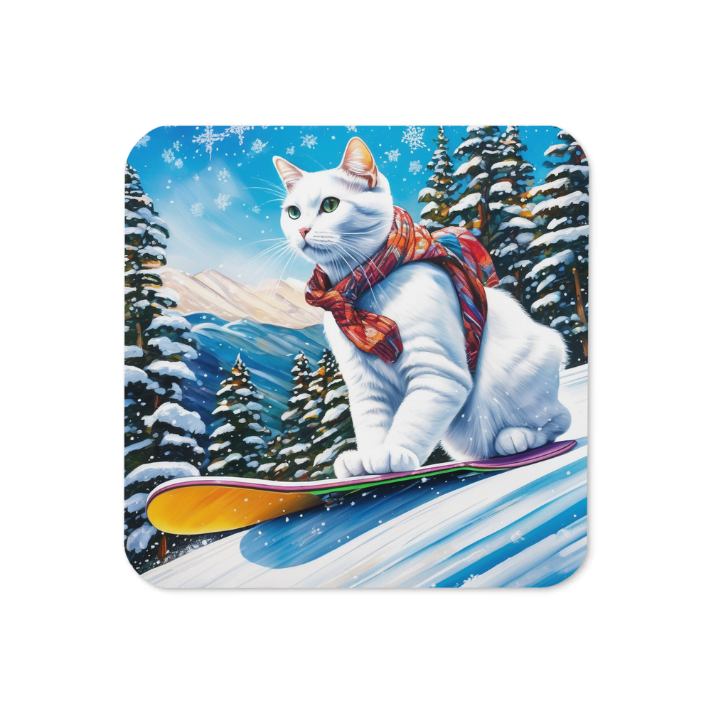 PugMug Custom White Companion Cat Coaster