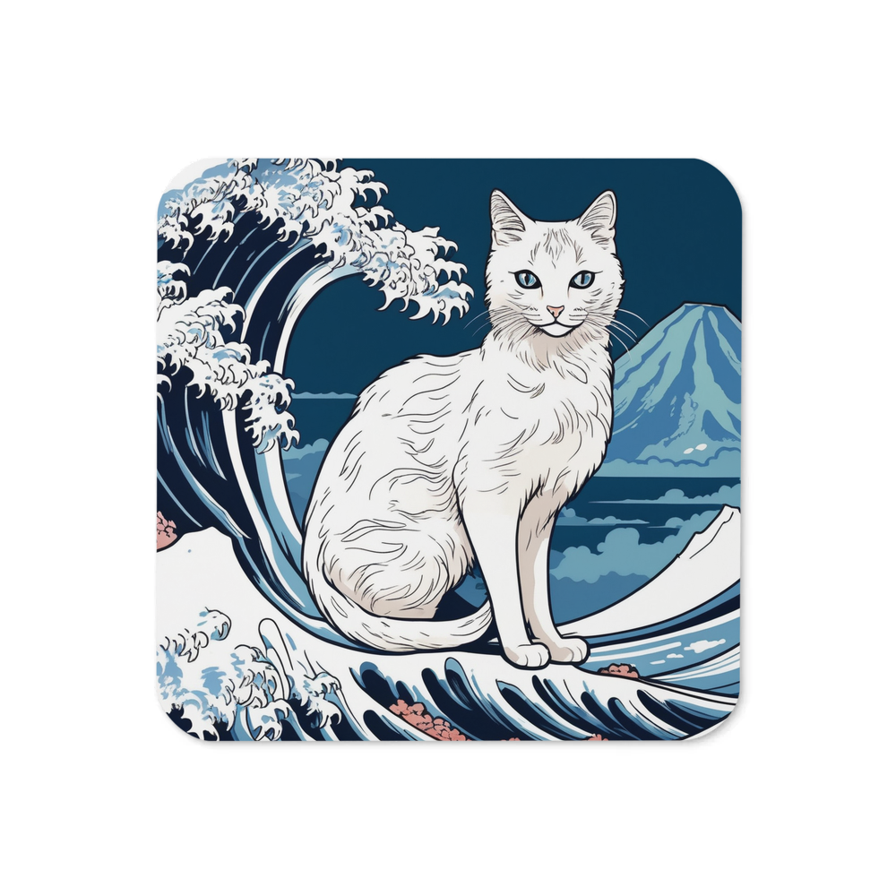 PugMug Custom White Companion Cat Coaster