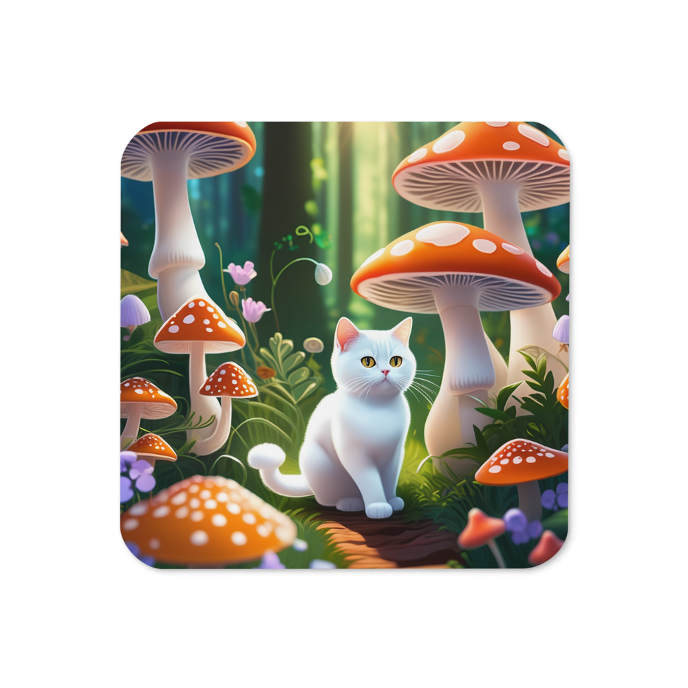 PugMug Custom White British Shorthair Cat Coaster