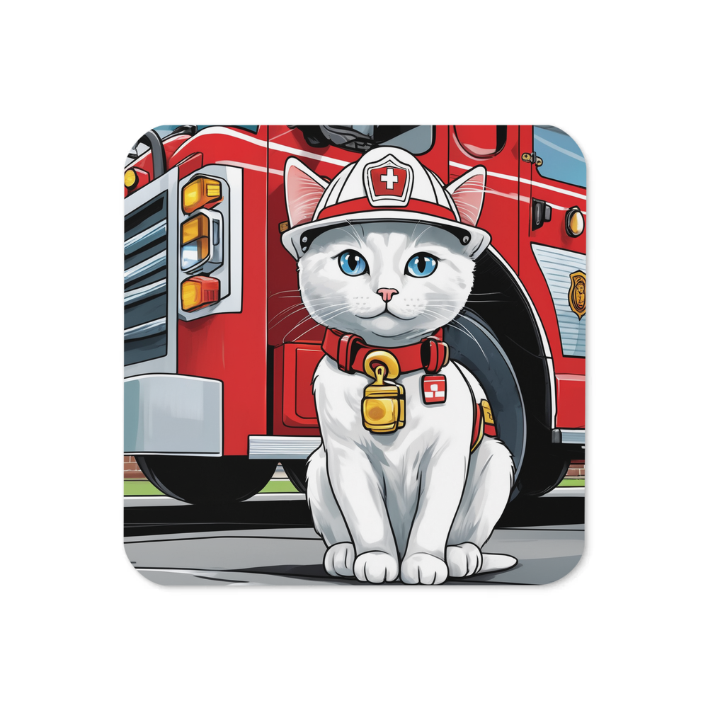 PugMug Custom White Companion Cat Coaster