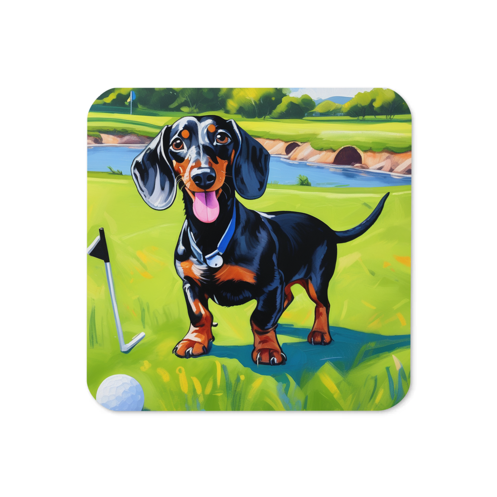 PugMug Custom Black Dachshund Coaster