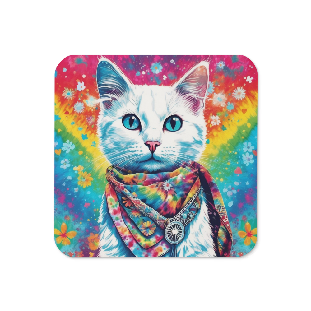 PugMug Custom White Companion Cat Coaster