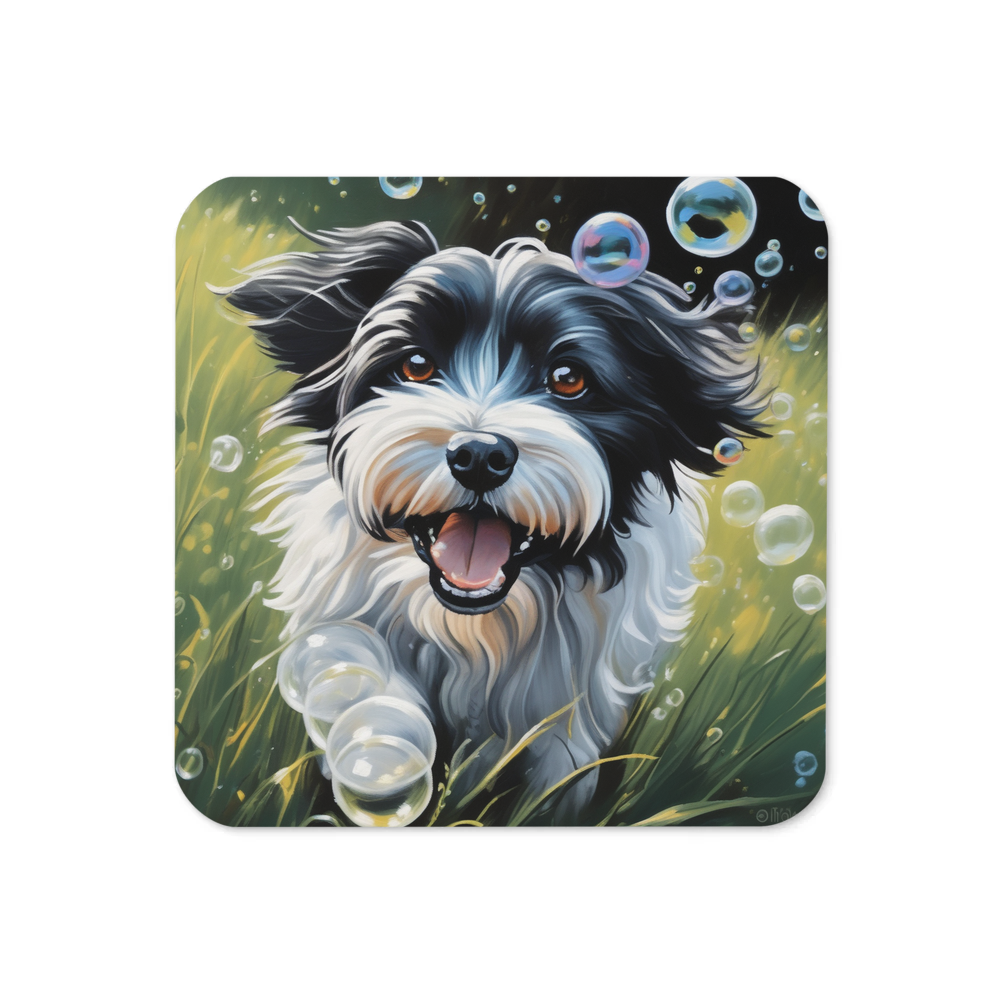 PugMug Custom Black-and-white Havanese Dog Coaster