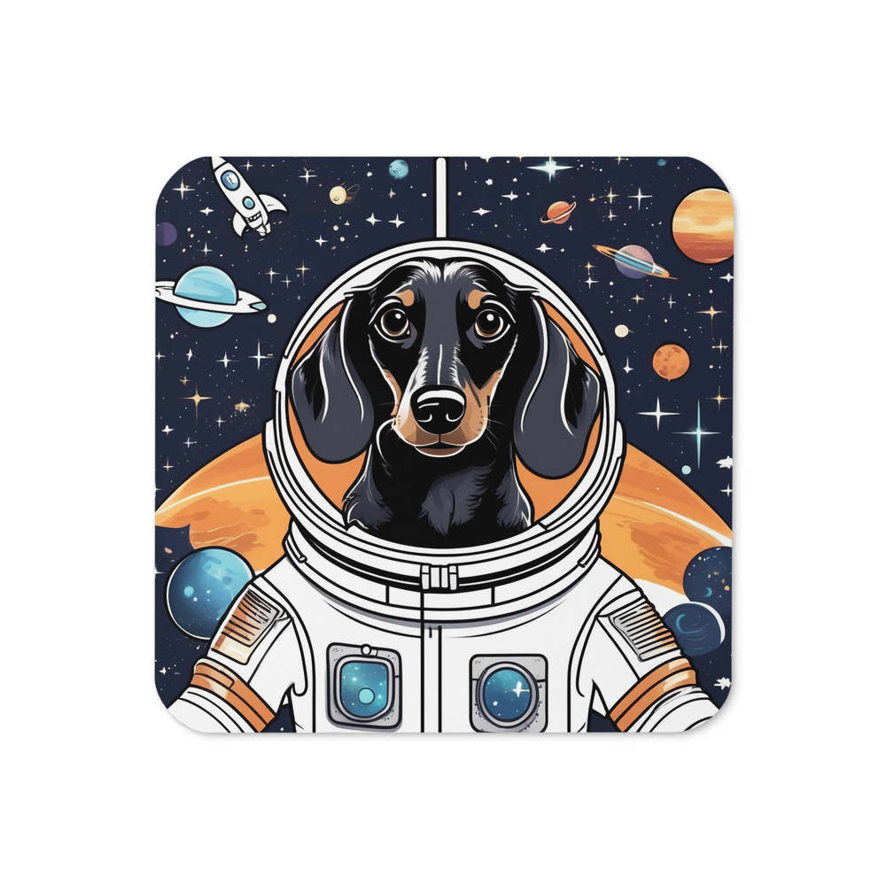 PugMug Custom Black Dachshund Coaster