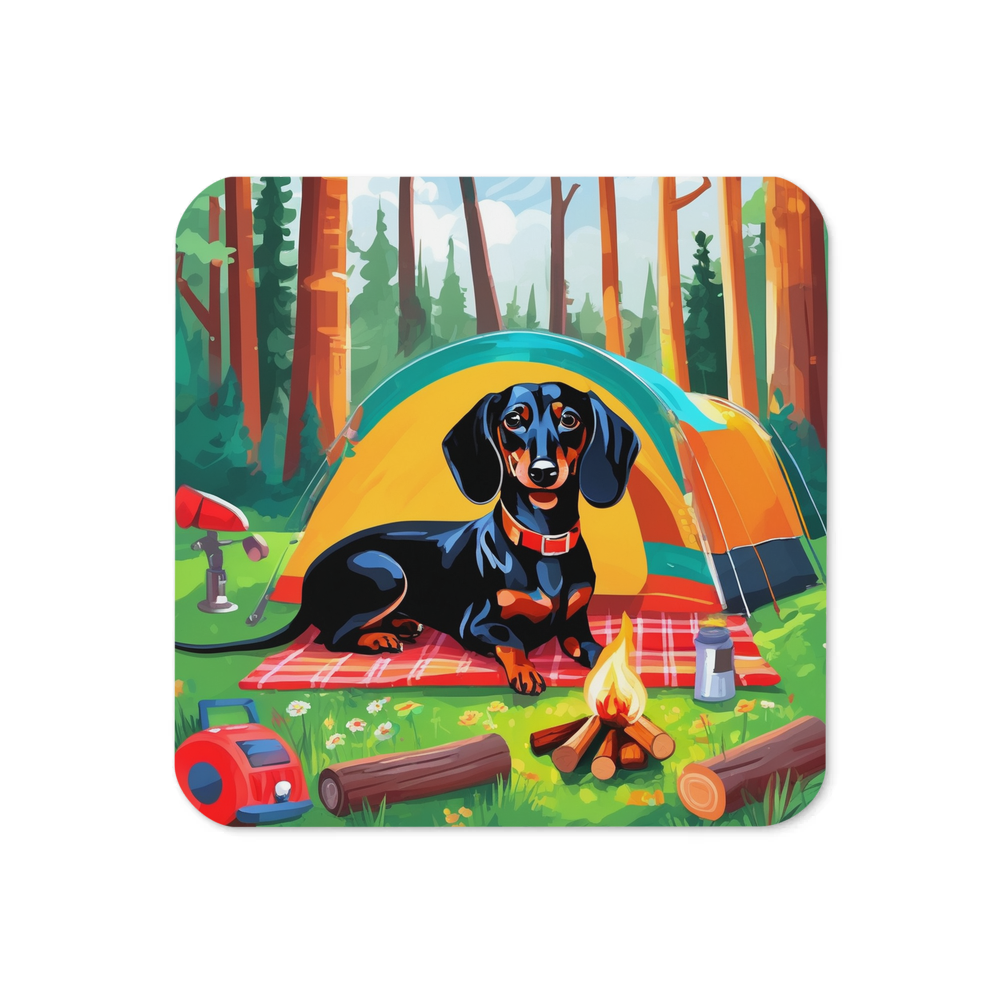 PugMug Custom Black Dachshund Coaster