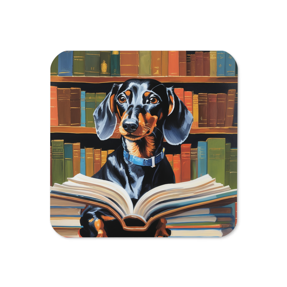 PugMug Custom Black Dachshund Coaster