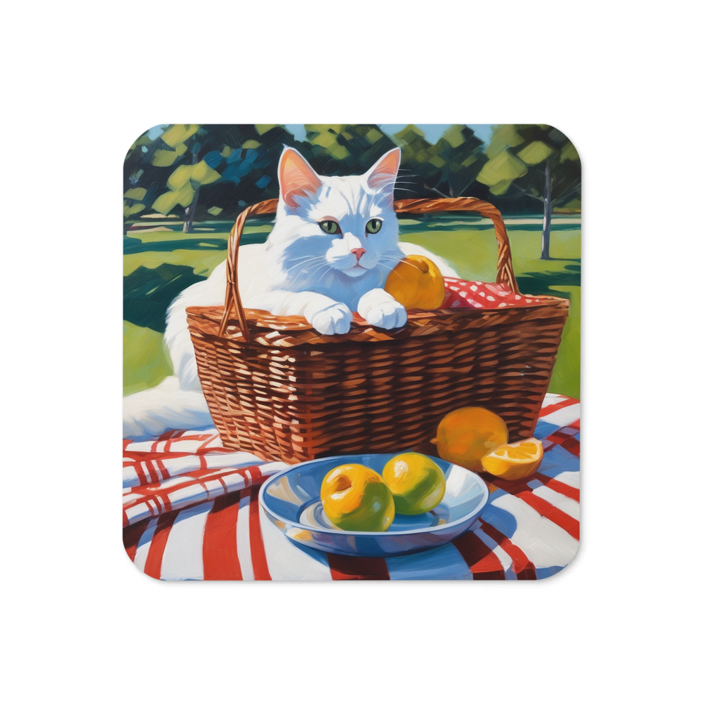 PugMug Custom White Companion Cat Coaster