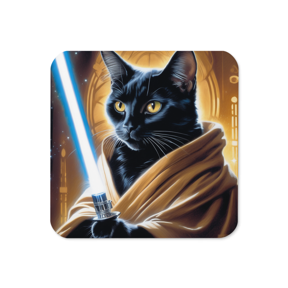 PugMug Custom Black Companion Cat Coaster