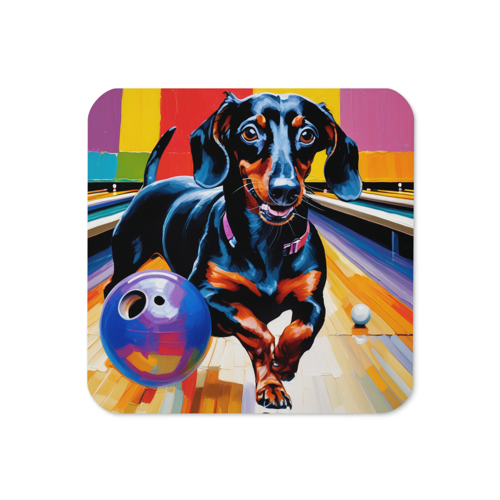 PugMug Custom Black Dachshund Coaster