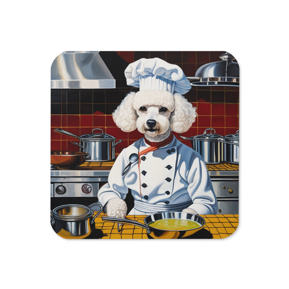 PugMug Custom White Poodle Coaster