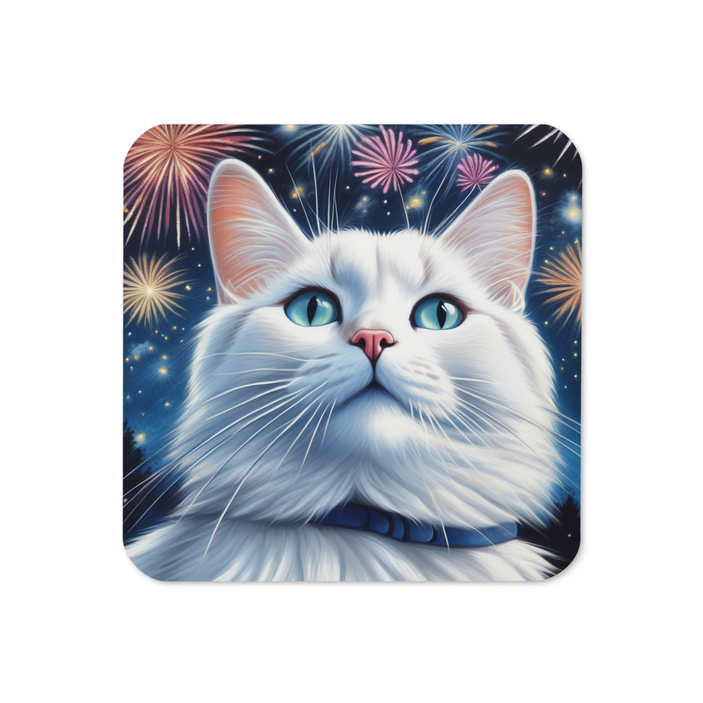 PugMug Custom White Companion Cat Coaster