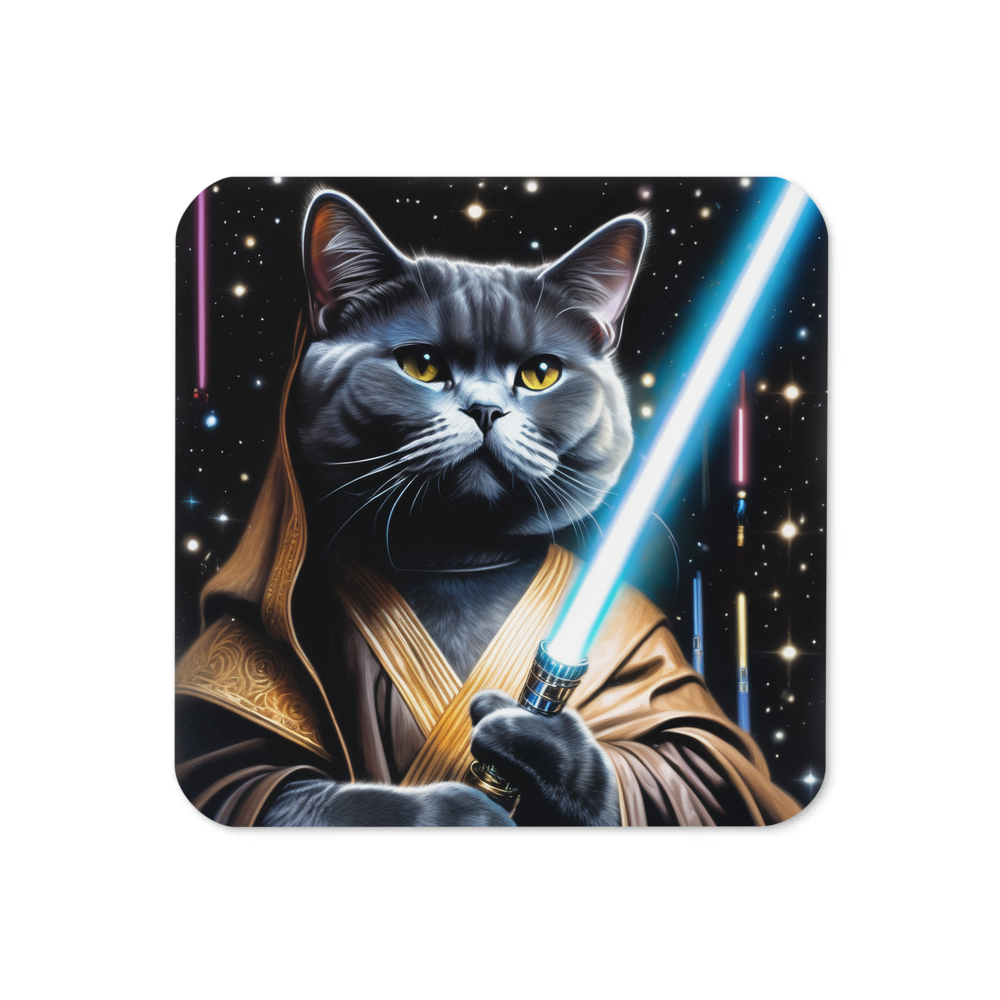 PugMug Custom Black British Shorthair Cat Coaster