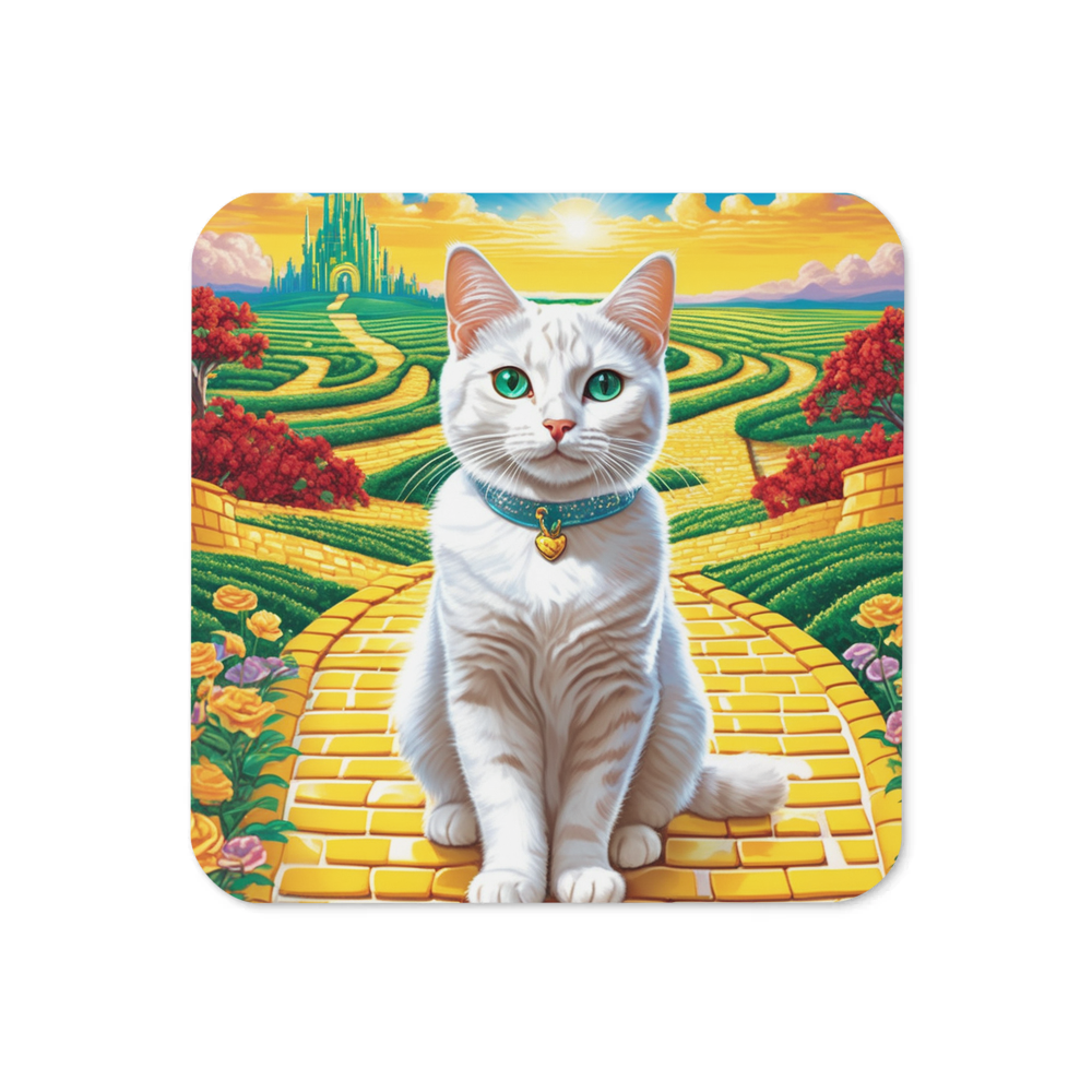 PugMug Custom White Companion Cat Coaster