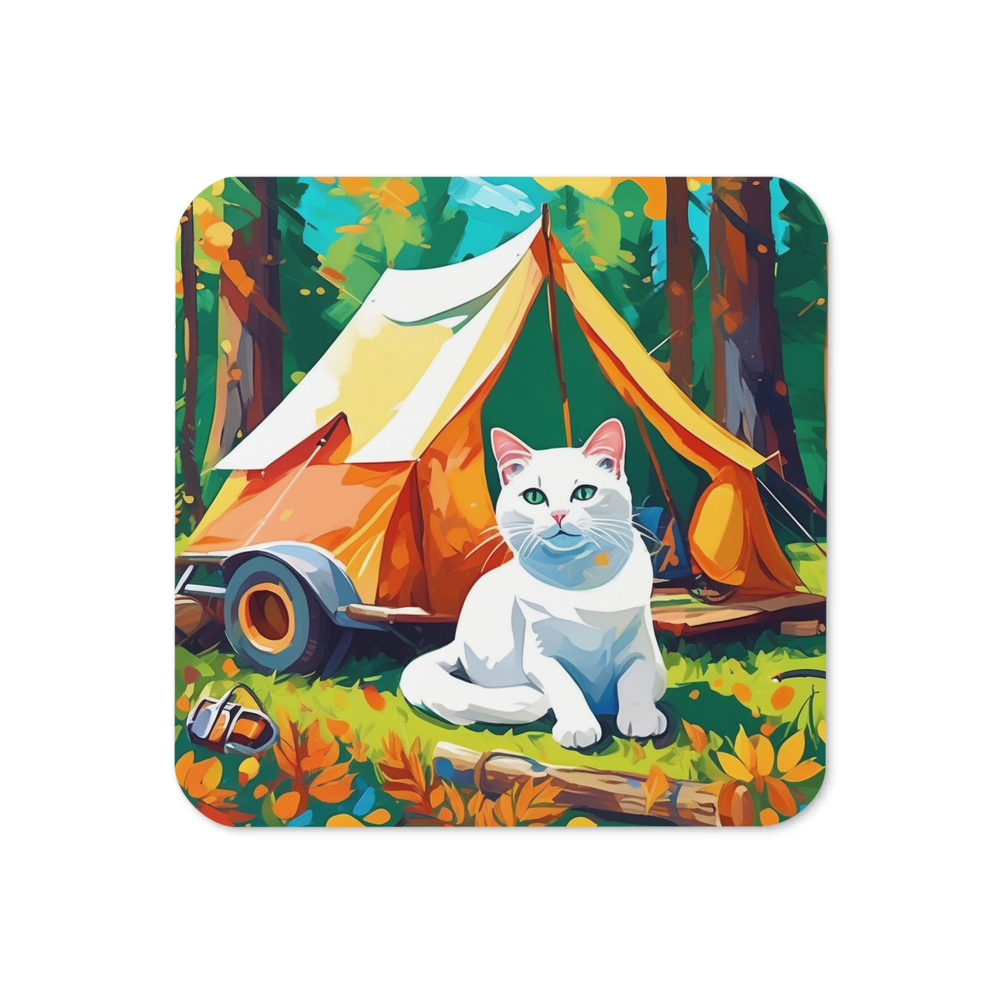 PugMug Custom White Companion Cat Coaster