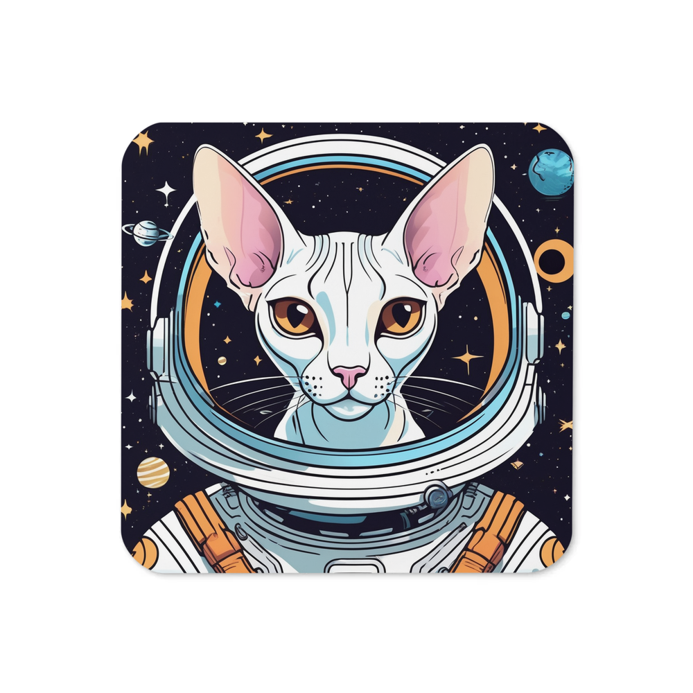 PugMug Custom White Sphynx Cat Coaster