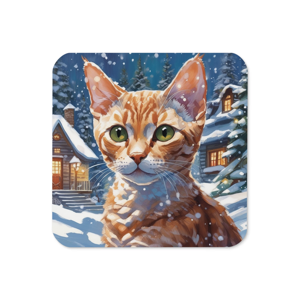 PugMug Custom Tabby Devon Rex Cat Coaster