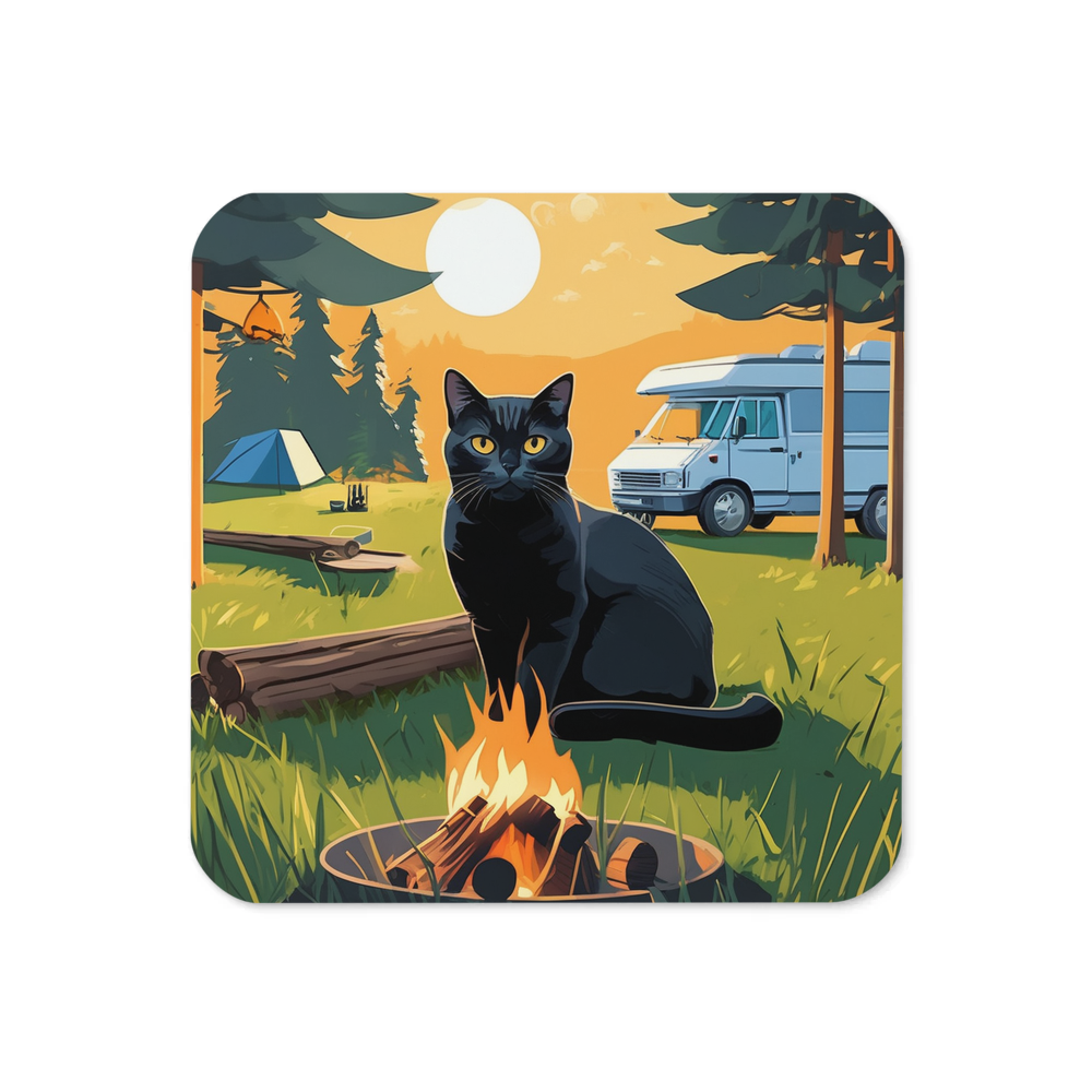 PugMug Custom Black British Shorthair Cat Coaster