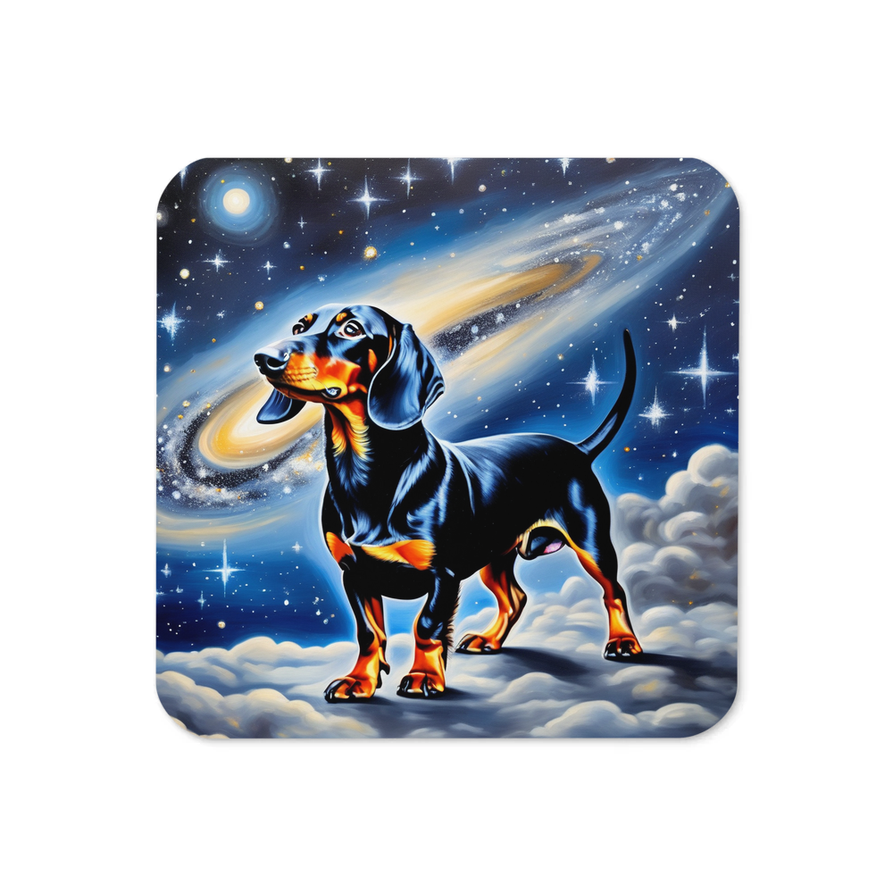 PugMug Custom Black Dachshund Coaster