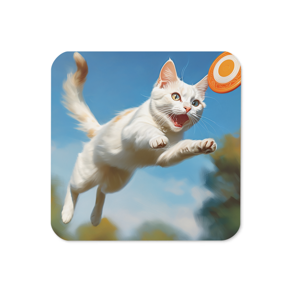 PugMug Custom White Companion Cat Coaster