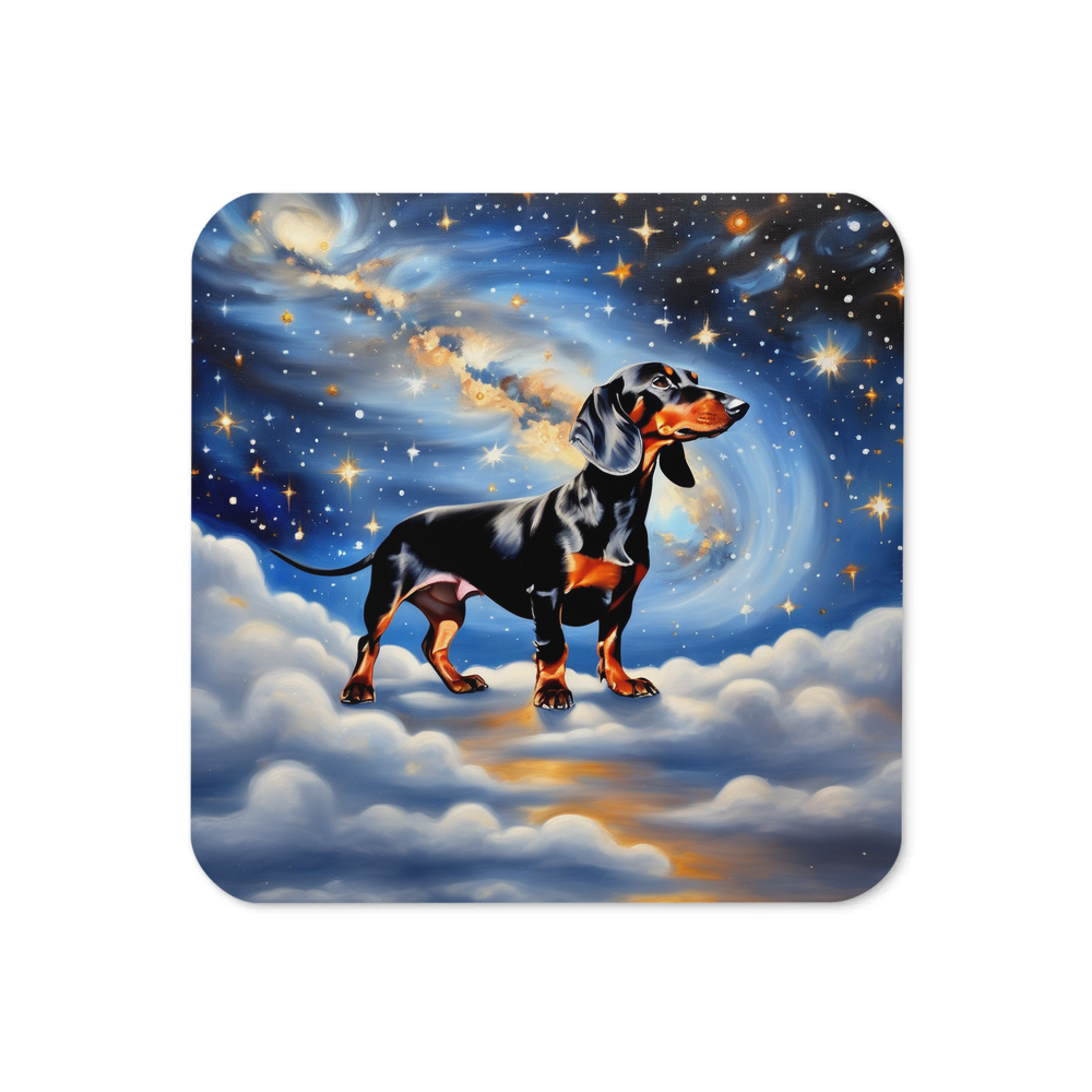 PugMug Custom Black Dachshund Coaster