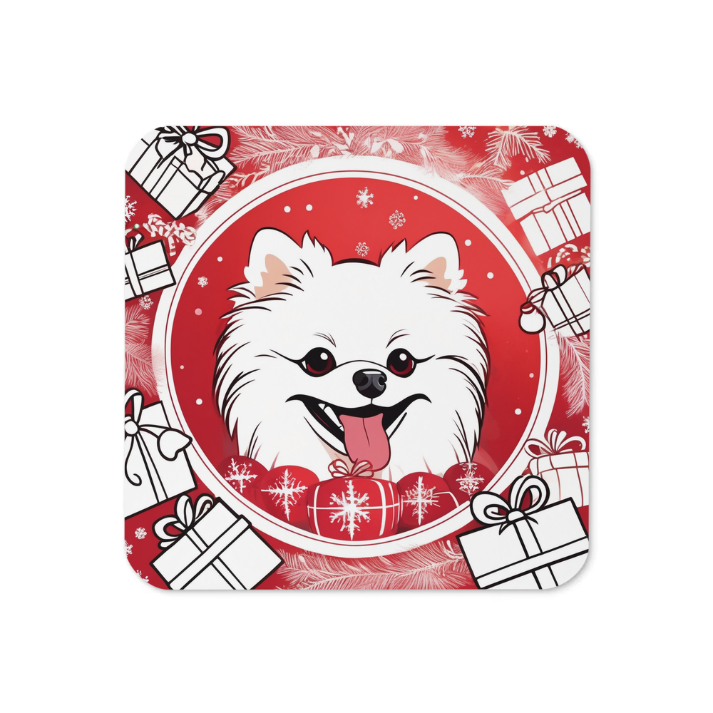 PugMug Custom White Pomeranian Coaster