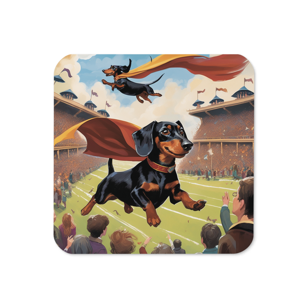 PugMug Custom Black Dachshund Coaster