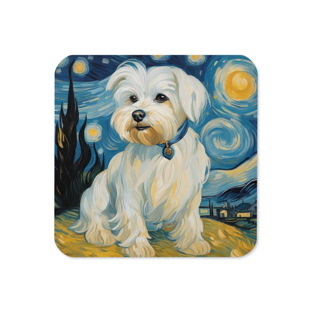 PugMug Custom Maltese Dog Coaster