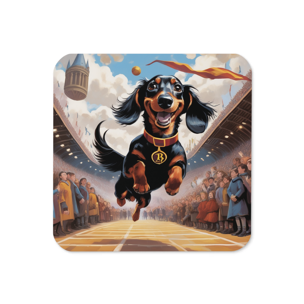 PugMug Custom Black Dachshund Coaster