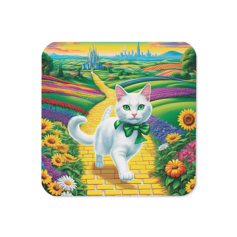 PugMug Custom White Companion Cat Coaster