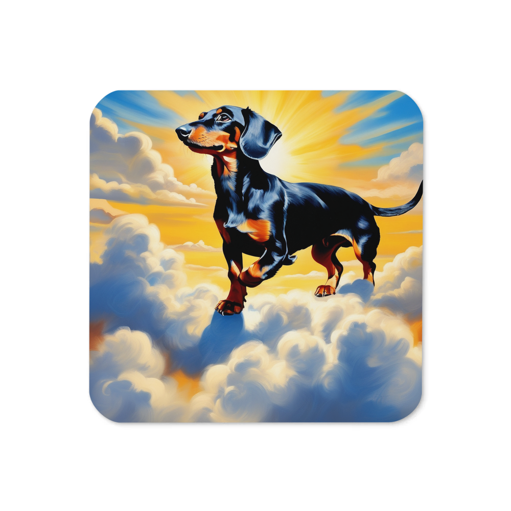 PugMug Custom Black Dachshund Coaster