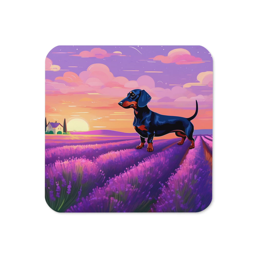 PugMug Custom Black Dachshund Coaster