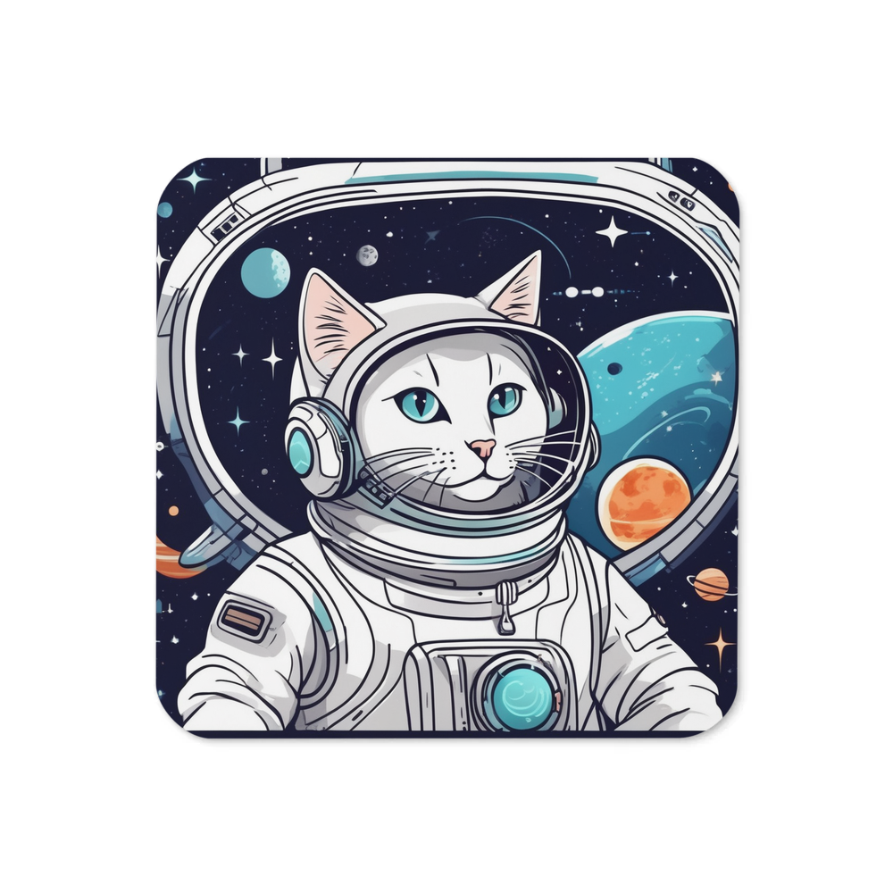 PugMug Custom White Companion Cat Coaster