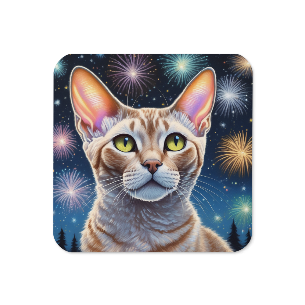 PugMug Custom Tabby Devon Rex Cat Coaster