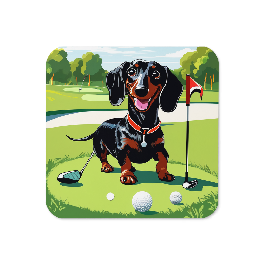 PugMug Custom Black Dachshund Coaster