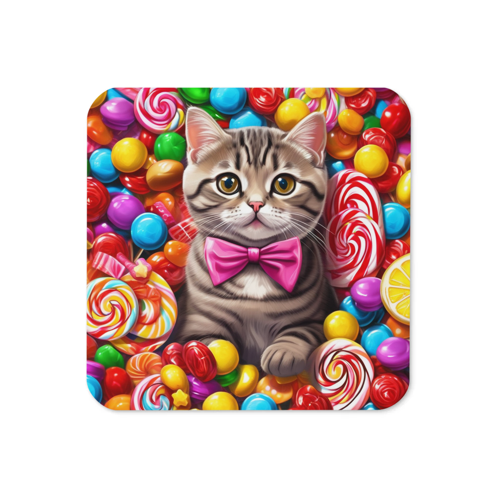 PugMug Custom Tabby Scottish Fold Cat Coaster