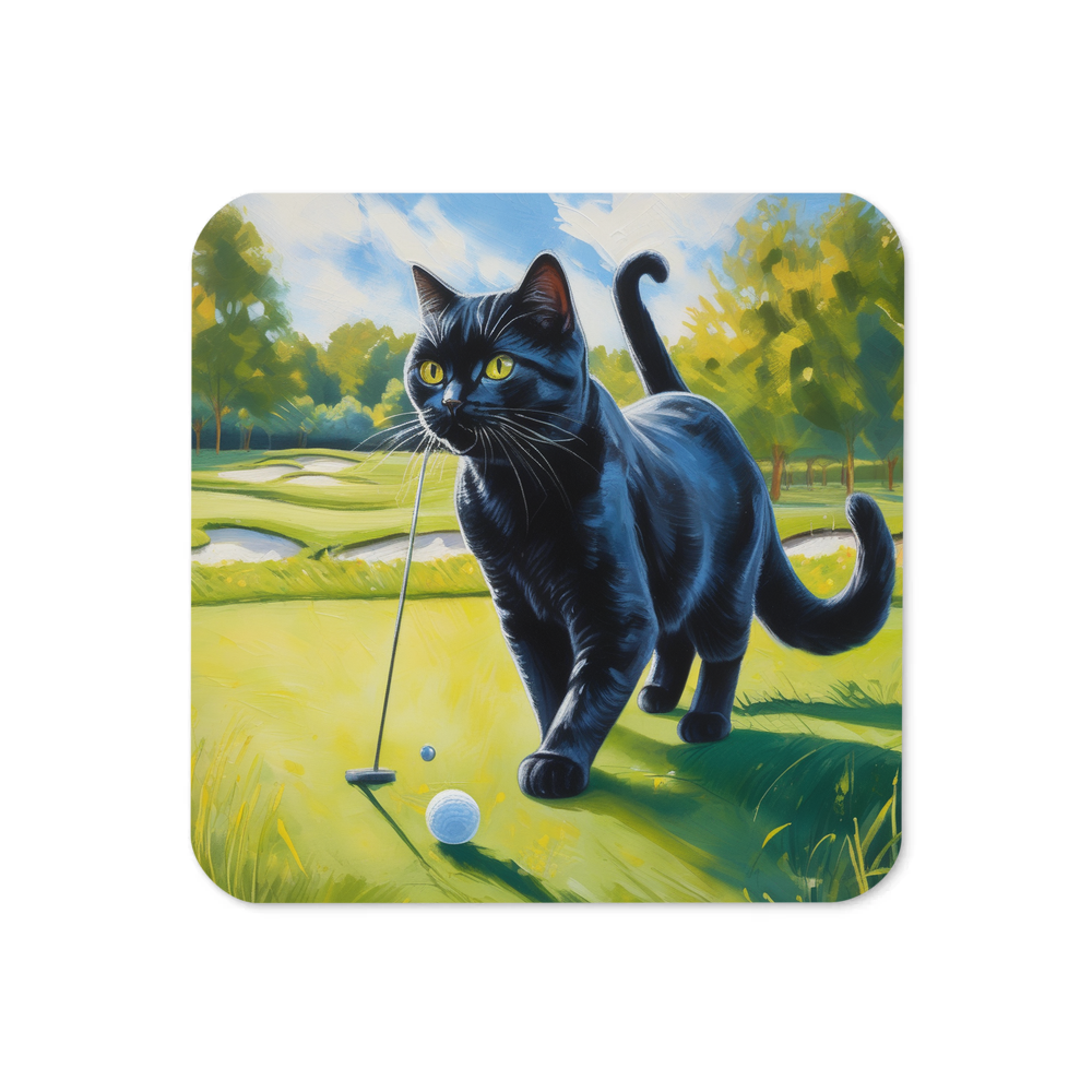 PugMug Custom Black British Shorthair Cat Coaster