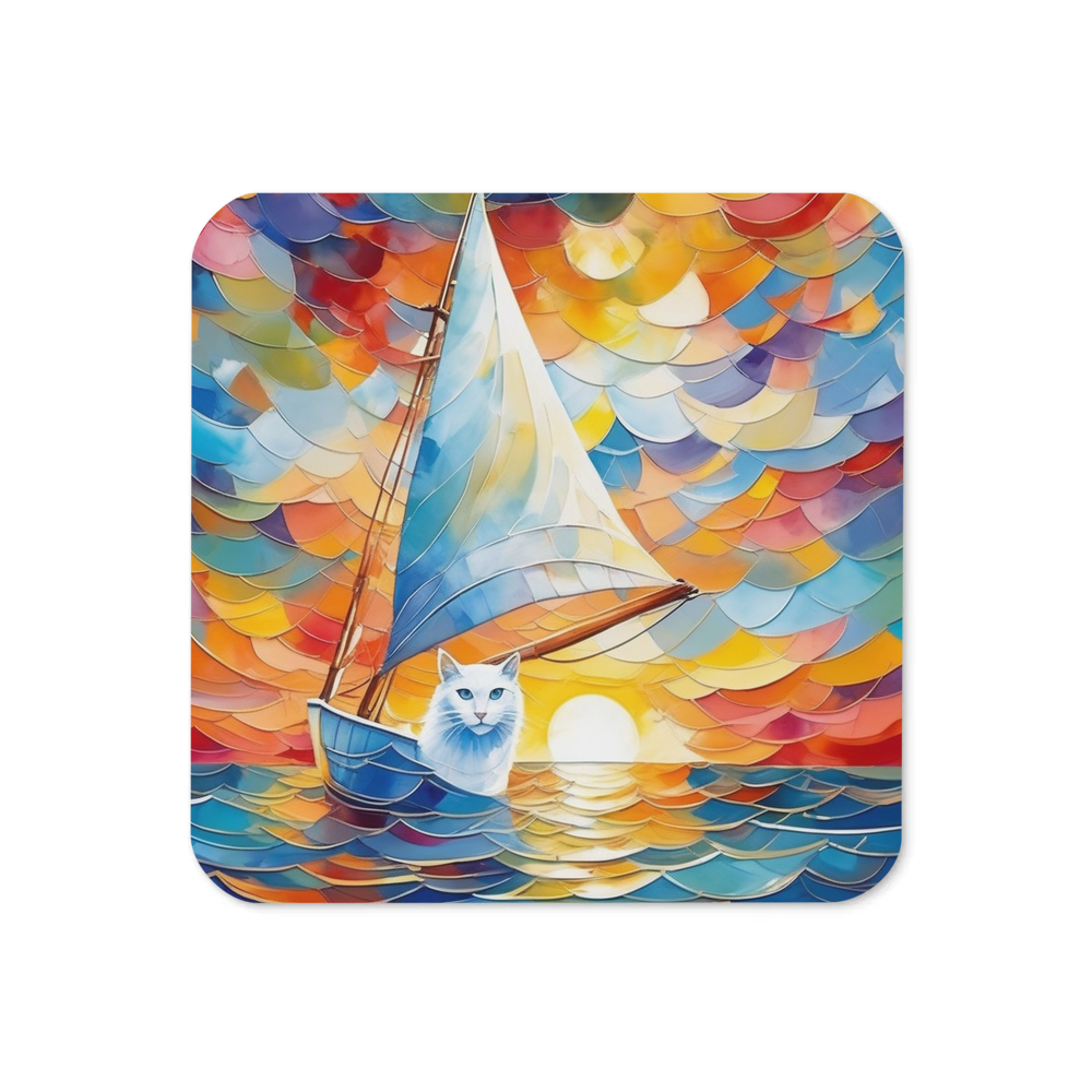 PugMug Custom White Companion Cat Coaster