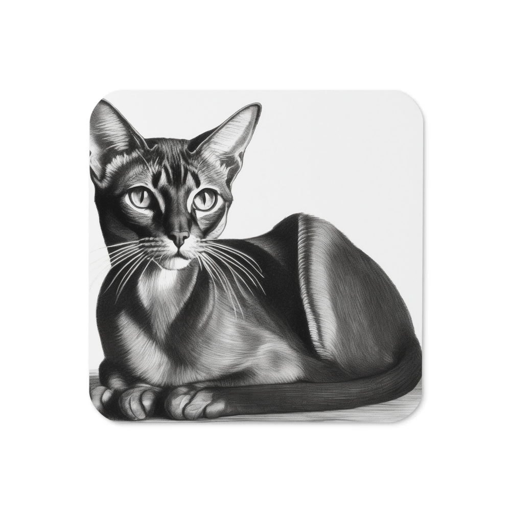 PugMug Custom Black Abyssinian Cat Coaster
